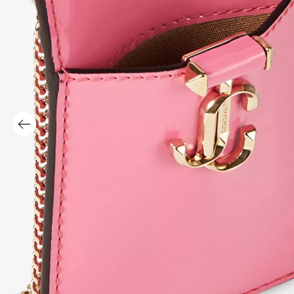 Jimmy Choo Vibrant Candy Pink Card Holder with Chain 💞 🍬 - Picture 3 of 4